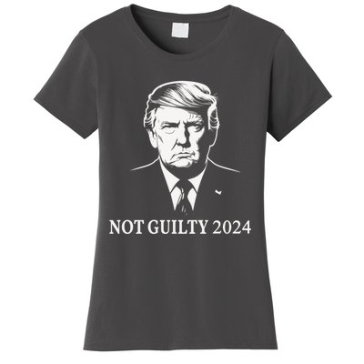 President Donald Trump Mugshot 2024 Not Guilty Supporter Women's T-Shirt