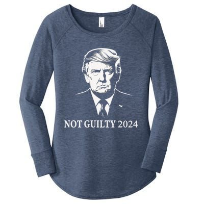 President Donald Trump Mugshot 2024 Not Guilty Supporter Women's Perfect Tri Tunic Long Sleeve Shirt