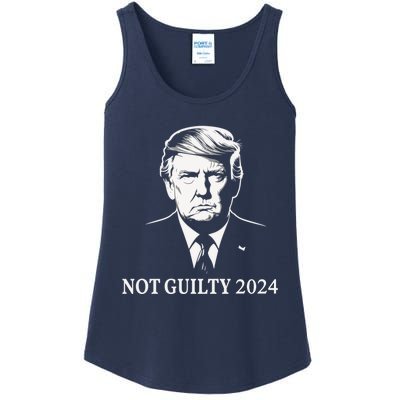 President Donald Trump Mugshot 2024 Not Guilty Supporter Ladies Essential Tank