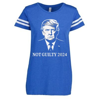 President Donald Trump Mugshot 2024 Not Guilty Supporter Enza Ladies Jersey Football T-Shirt