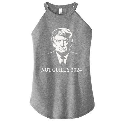 President Donald Trump Mugshot 2024 Not Guilty Supporter Women's Perfect Tri Rocker Tank