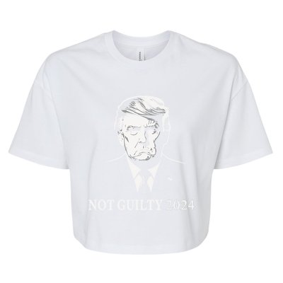 President Donald Trump Mugshot 2024 Not Guilty Supporter Bella+Canvas Jersey Crop Tee