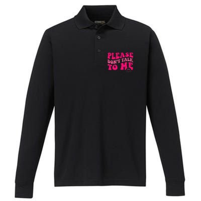 Please DonT Talk To Me Groovy Performance Long Sleeve Polo