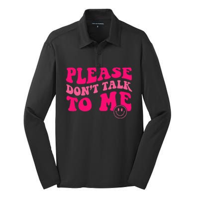 Please DonT Talk To Me Groovy Silk Touch Performance Long Sleeve Polo