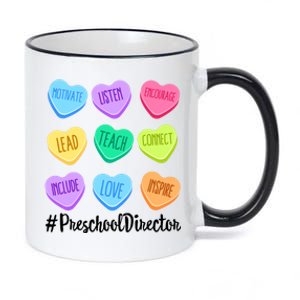 Preschool Director Teacher Valentine's Day Candy Heart Funny Gift 11oz Black Color Changing Mug