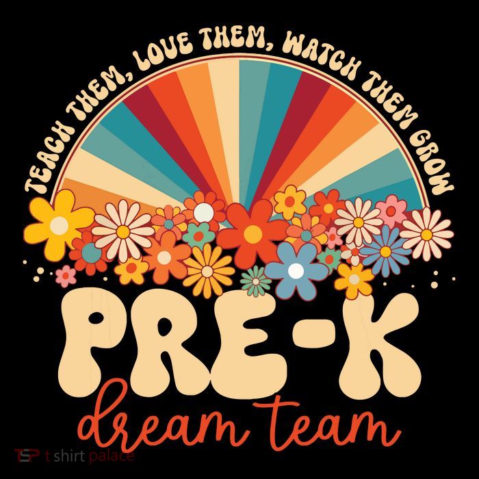 Prek Dream Team Retro Groovy Rainbow Back To School Teacher T-Shirt
