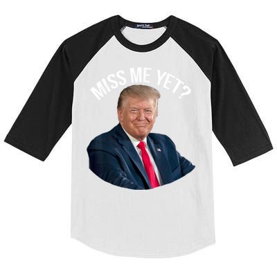 President Donald Trump Miss Me Yet Funny Political 2024 Kids Colorblock Raglan Jersey