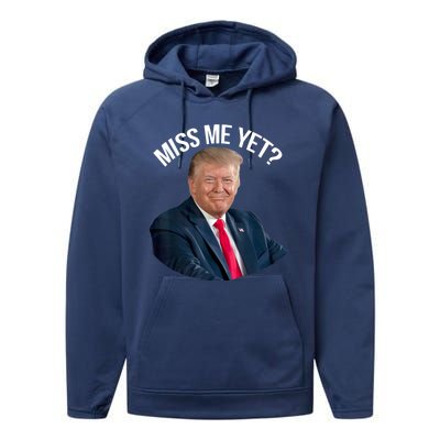 President Donald Trump Miss Me Yet Funny Political 2024 Performance Fleece Hoodie