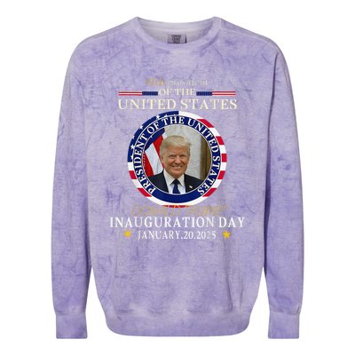 President Donald Trump Inauguration Day 2025 Colorblast Crewneck Sweatshirt