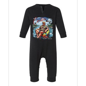 President Donald Trump Chillin Like A Felon Summer 2024 Infant Fleece One Piece