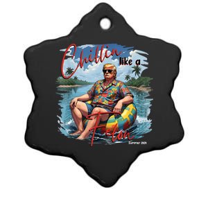 President Donald Trump Chillin Like A Felon Summer 2024 Ceramic Star Ornament