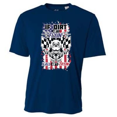 Patriotic Dirt Track Motocross & Stock Car Racing Cooling Performance Crew T-Shirt