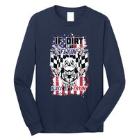 Patriotic Dirt Track Motocross & Stock Car Racing Long Sleeve Shirt