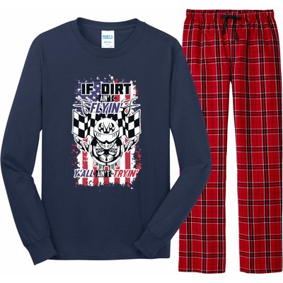 Patriotic Dirt Track Motocross & Stock Car Racing Long Sleeve Pajama Set