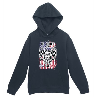 Patriotic Dirt Track Motocross & Stock Car Racing Urban Pullover Hoodie