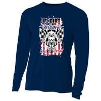 Patriotic Dirt Track Motocross & Stock Car Racing Cooling Performance Long Sleeve Crew