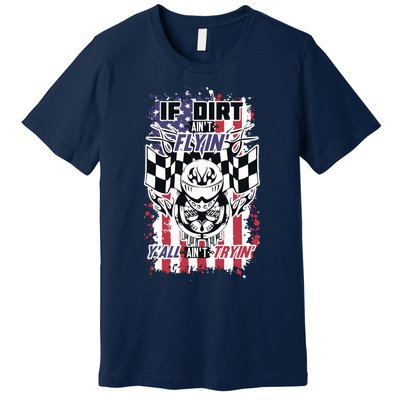 Patriotic Dirt Track Motocross & Stock Car Racing Premium T-Shirt