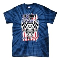 Patriotic Dirt Track Motocross & Stock Car Racing Tie-Dye T-Shirt