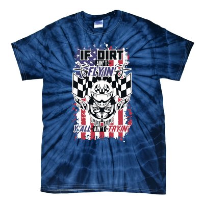 Patriotic Dirt Track Motocross & Stock Car Racing Tie-Dye T-Shirt