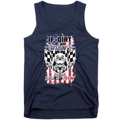 Patriotic Dirt Track Motocross & Stock Car Racing Tank Top