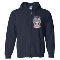 Patriotic Dirt Track Motocross & Stock Car Racing Full Zip Hoodie