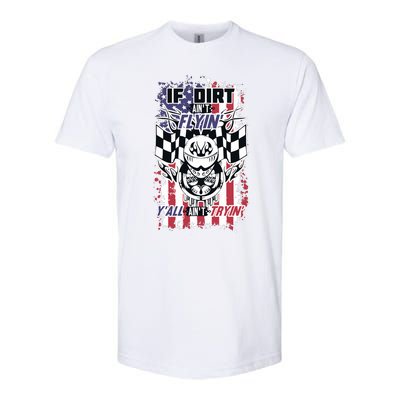 Patriotic Dirt Track Motocross & Stock Car Racing Softstyle CVC T-Shirt