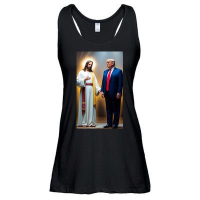 Pro Donald Trump Jesus Christianity Ladies Essential Flowy Tank