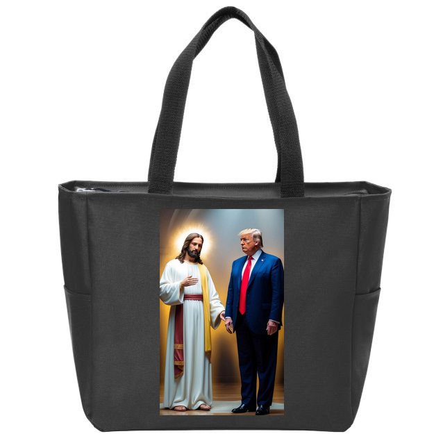 Pro Donald Trump Jesus Christianity Zip Tote Bag