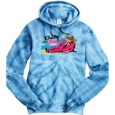 President Donald Trump Chillin Like A Felon Summer 2024 Tie Dye Hoodie