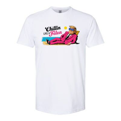 President Donald Trump Chillin Like A Felon Summer 2024 Softstyle CVC T-Shirt