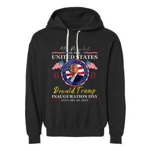 President Donald Trump Inauguration Day 2025 47th Usa Flag Garment-Dyed Fleece Hoodie