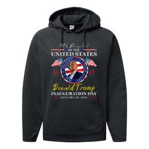 President Donald Trump Inauguration Day 2025 47th Usa Flag Performance Fleece Hoodie