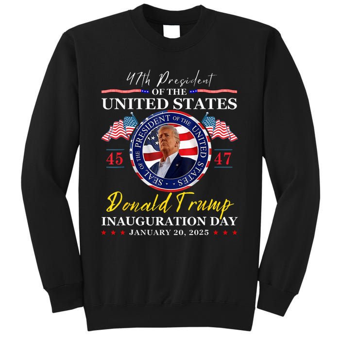 President Donald Trump Inauguration Day 2025 47th Usa Flag Sweatshirt