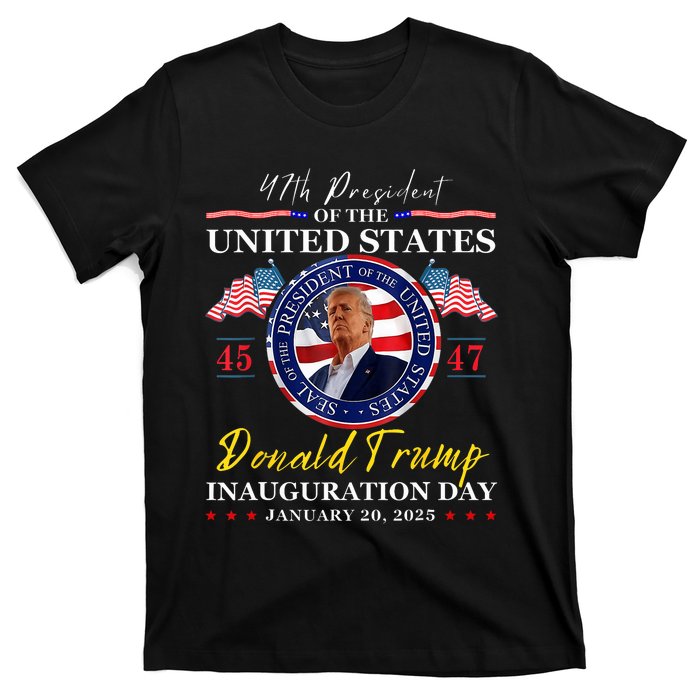 President Donald Trump Inauguration Day 2025 47th Usa Flag T-Shirt