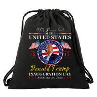 President Donald Trump Inauguration Day 2025 47th Usa Flag Drawstring Bag