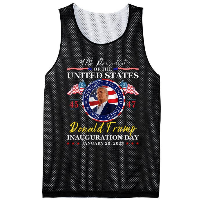 President Donald Trump Inauguration Day 2025 47th Usa Flag Mesh Reversible Basketball Jersey Tank