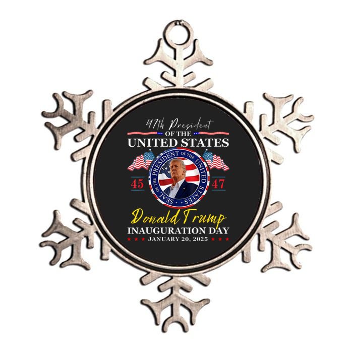 President Donald Trump Inauguration Day 2025 47th Usa Flag Metallic Star Ornament