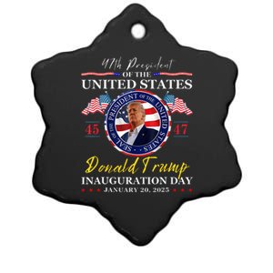 President Donald Trump Inauguration Day 2025 47th Usa Flag Ceramic Star Ornament