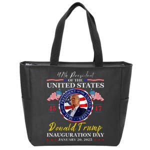 President Donald Trump Inauguration Day 2025 47th Usa Flag Zip Tote Bag