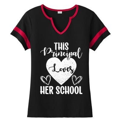 Principals Day This Principal Loves Her School Principal Day Gift Ladies Halftime Notch Neck Tee