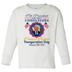 President Donald Trump Inauguration Day 2025 Memorabilia Toddler Long Sleeve Shirt