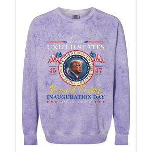 President Donald Trump Inauguration Day 2025 47th Usa Flag Colorblast Crewneck Sweatshirt