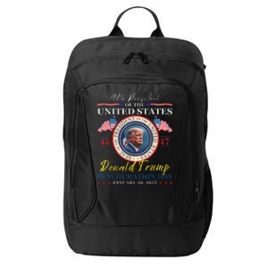 President Donald Trump Inauguration Day 2025 47th Usa Flag City Backpack