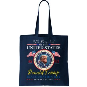 President Donald Trump Inauguration Day 2025 47th Usa Flag Tote Bag