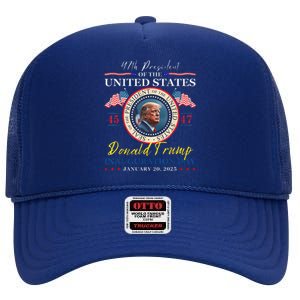 President Donald Trump Inauguration Day 2025 47th Usa Flag High Crown Mesh Back Trucker Hat