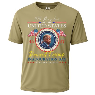 President Donald Trump Inauguration Day 2025 47th Usa Flag Cooling Performance Crew T-Shirt