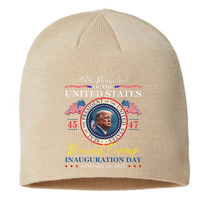 President Donald Trump Inauguration Day 2025 47th Usa Flag Sustainable Beanie