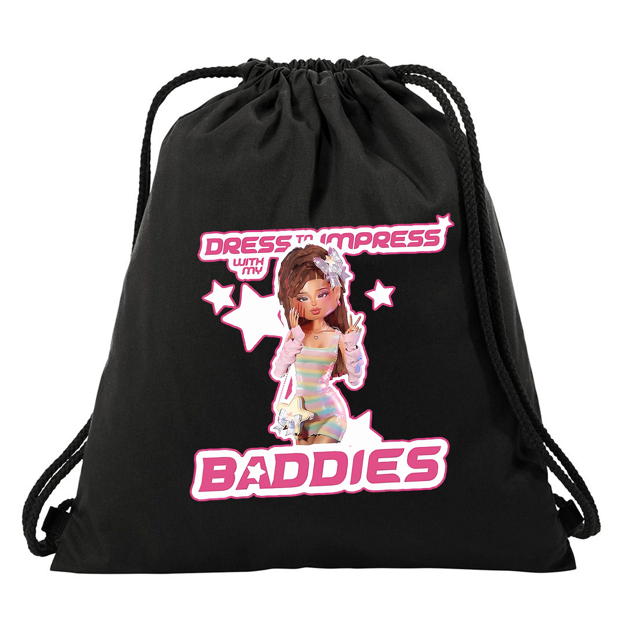 Play Dress To Impress With My Baddies Runway Diva Dti Robux Drawstring Bag