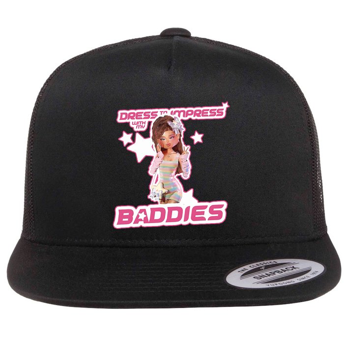 Play Dress To Impress With My Baddies Runway Diva Dti Robux Flat Bill Trucker Hat