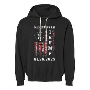 President Donald Trump Inauguration Day 2025 47th Usa Flag Garment-Dyed Fleece Hoodie